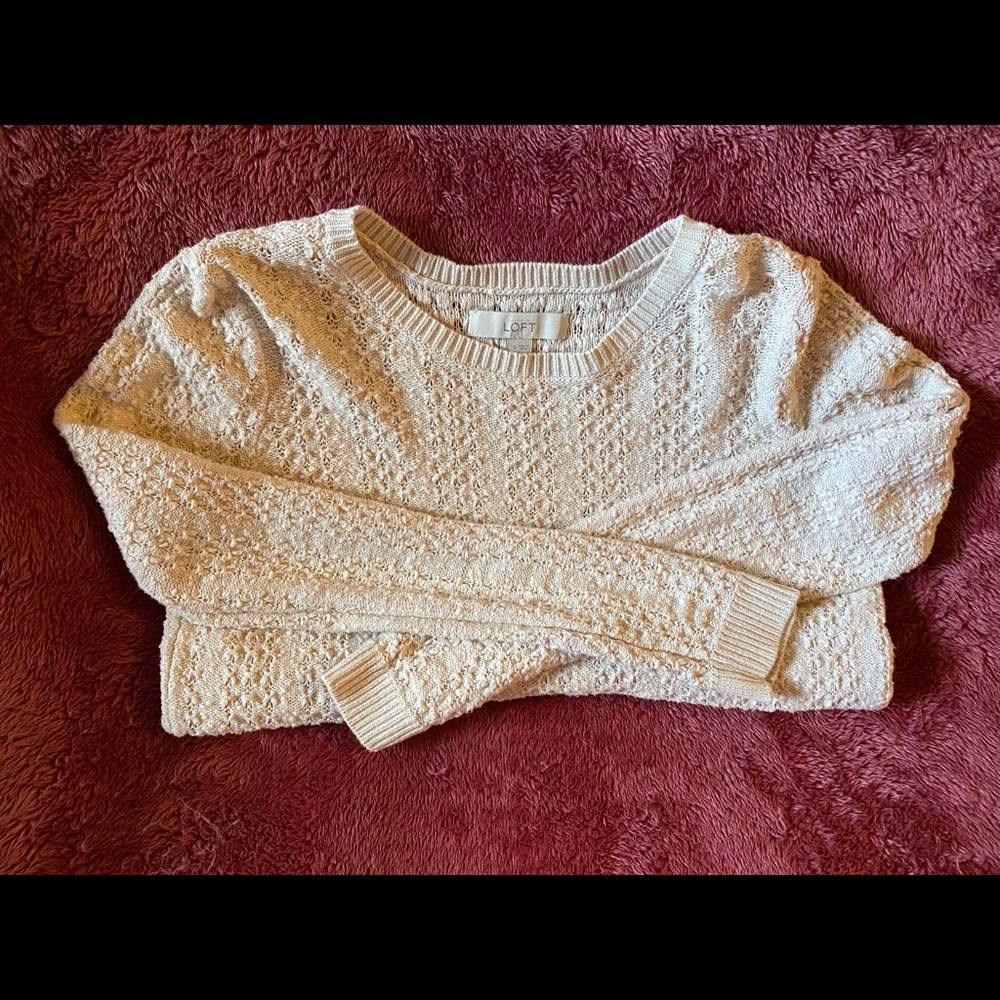LOFT Cream Cotton sweater